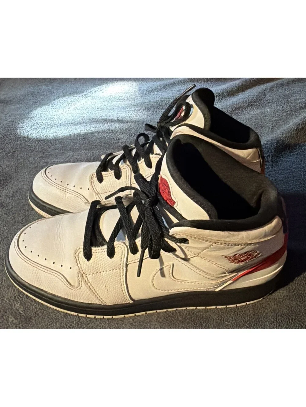 Nike Air Jordan 1 Retro ‘86 White Gym Red Black Sz 4.5YW 644491-101